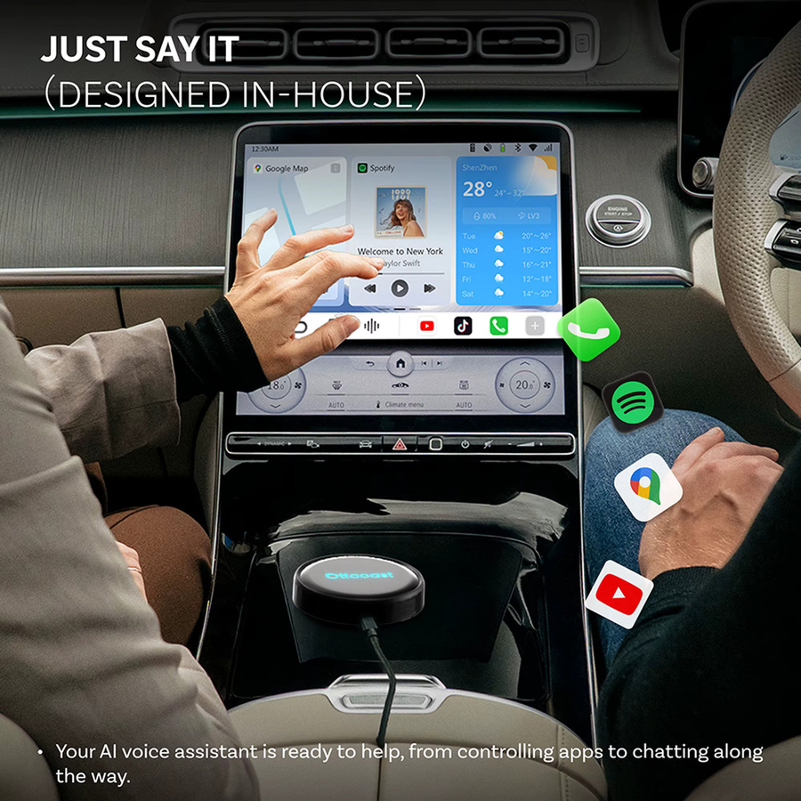 OTTOCAST P3 PRO AI Box Drahtlose CarPlay und Android Auto Verbindung mit Sprachsteuerung und Wi-Fi/Bluetooth in Schwarz - Bild 4