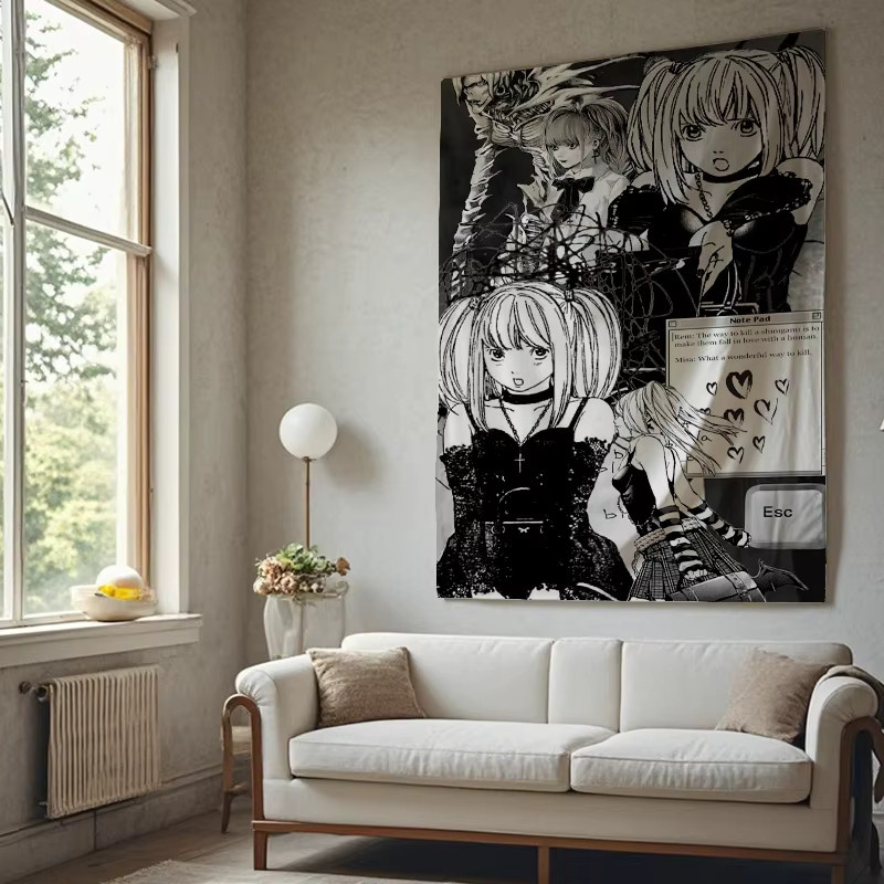 VIKAMA Death Note Anime-Wandteppich in Gold zur Wanddekoration, Breite: 60 cm, Höhe: 40 cm - Bild 2