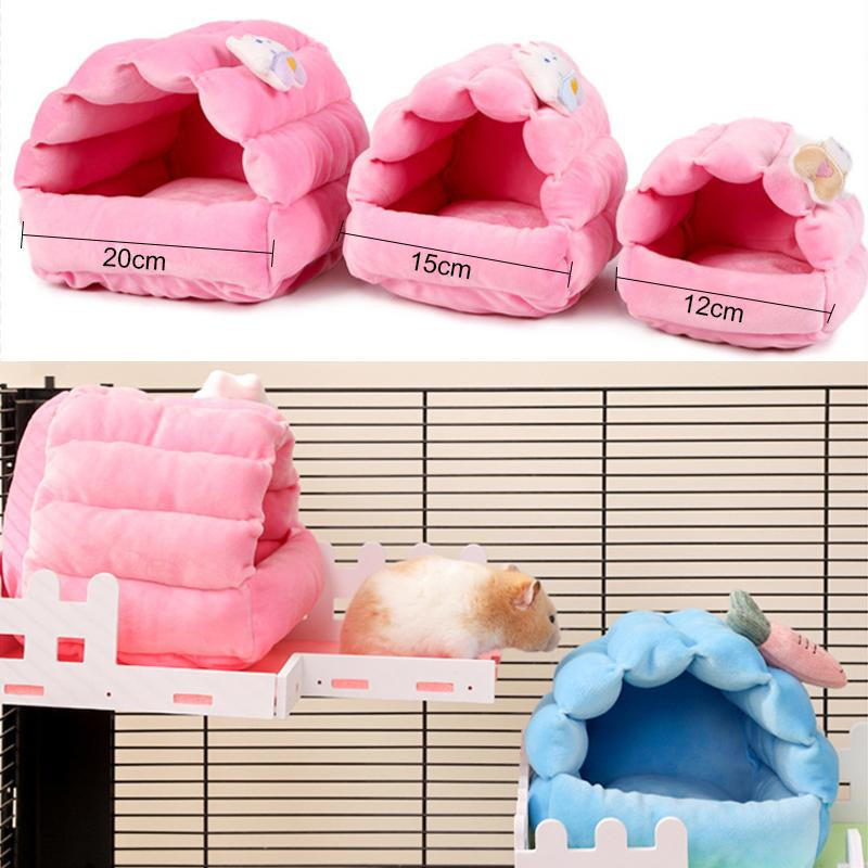 Yiran Furniture Hamsternest aus Vlies in Pink als warmes und weiches Kleintierbett für Meerschweinchen und Eichhörnchen - Bild 2