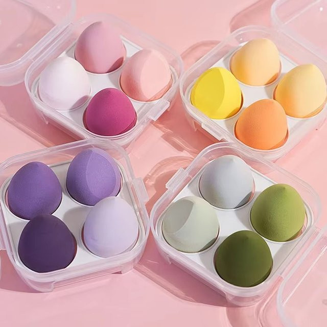 Make-up Schwamm Set, pink, für Puder und Foundation, Damen - Bild 1