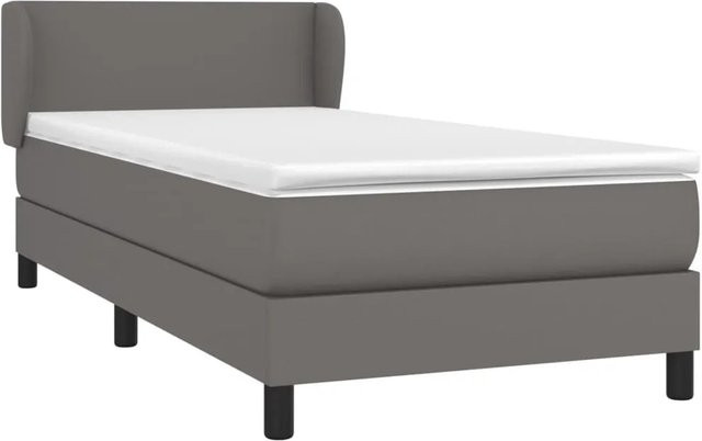 vidaXL Boxspringbett Hybrid mit Matratze und Taschenfederkern, Grau/Weiß, B/T/H: 80 x 200 cm - Bild 1