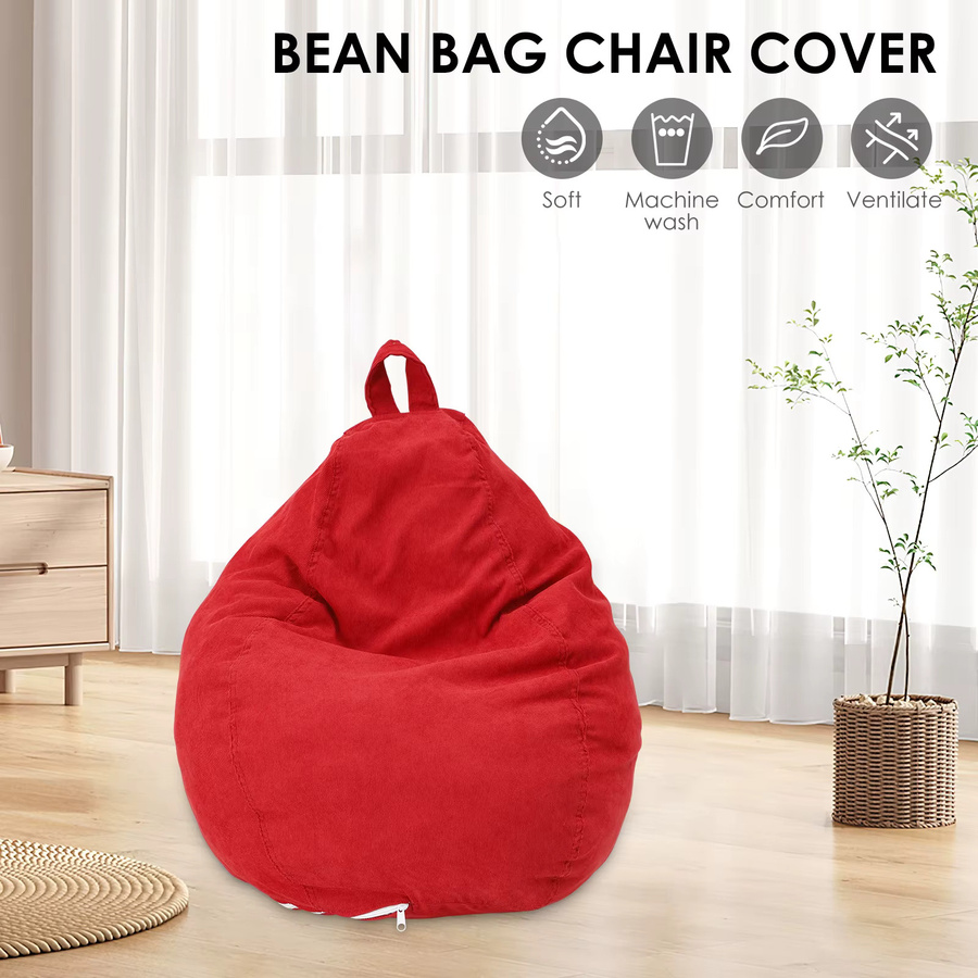 Willstar Cord-Sitzsackbezug in Pink oder Rot, weicher Sofa-Bezug mit Griff als Mehrzweckkissen oder Aufbewahrungstasche für Kinder und Erwachsene - Bild 2