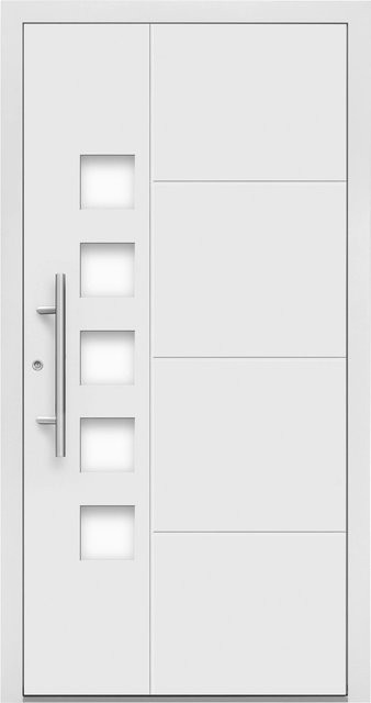 Splendoor Moderno M520/P Aluminium-Haustür mit Glaseinsatz Weiß Anschlag Links B: 110 cm, H: 210 cm - Bild 1