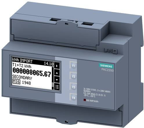 Siemens Digitales Hutschienenmessgerät 7KM2200-2EA40-1GA1 in Grau - Bild 1