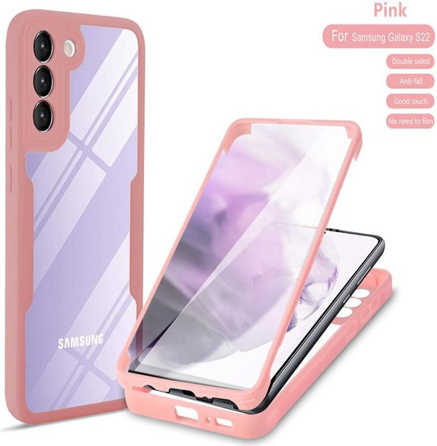 Stoßfeste 360 Grad Vollschutzhülle für Samsung Galaxy A52 A72 A71 A51 S22 Ultra Plus A12 A10 A22 A33 A02S A21S A11 A32 4G in Pink - Bild 1