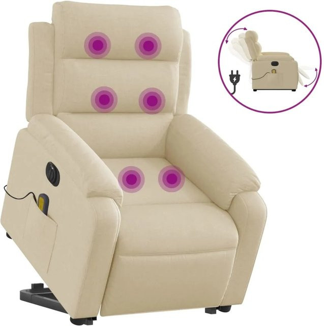vidaXL Elektrischer Massagesessel mit Aufstehhilfe in Beige aus Stoff Modell 7 - Bild 1