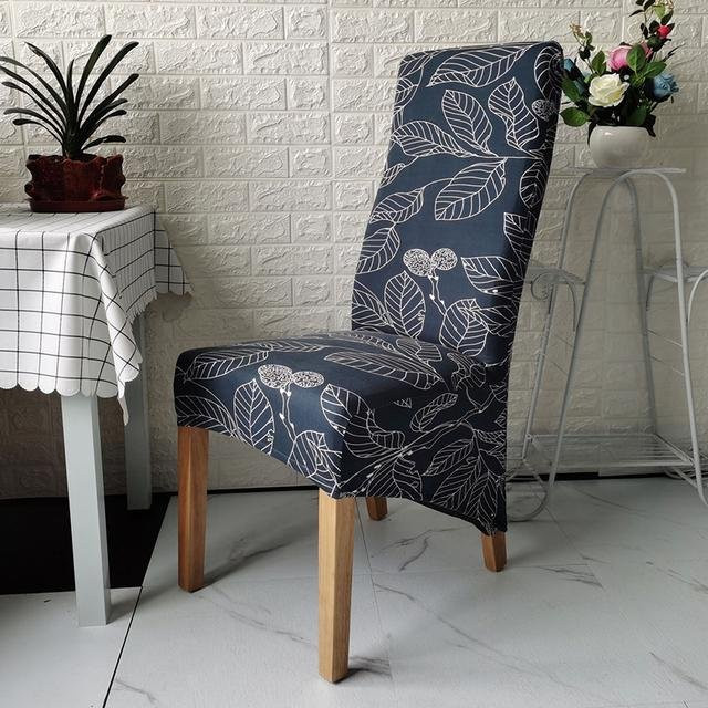 Stuhlhusse aus Maisflanell mit hoher Rückenlehne in XL, Farbe Weiß, elastisches Jacquard-Design für Esszimmer, Küche und Büro - Bild 1