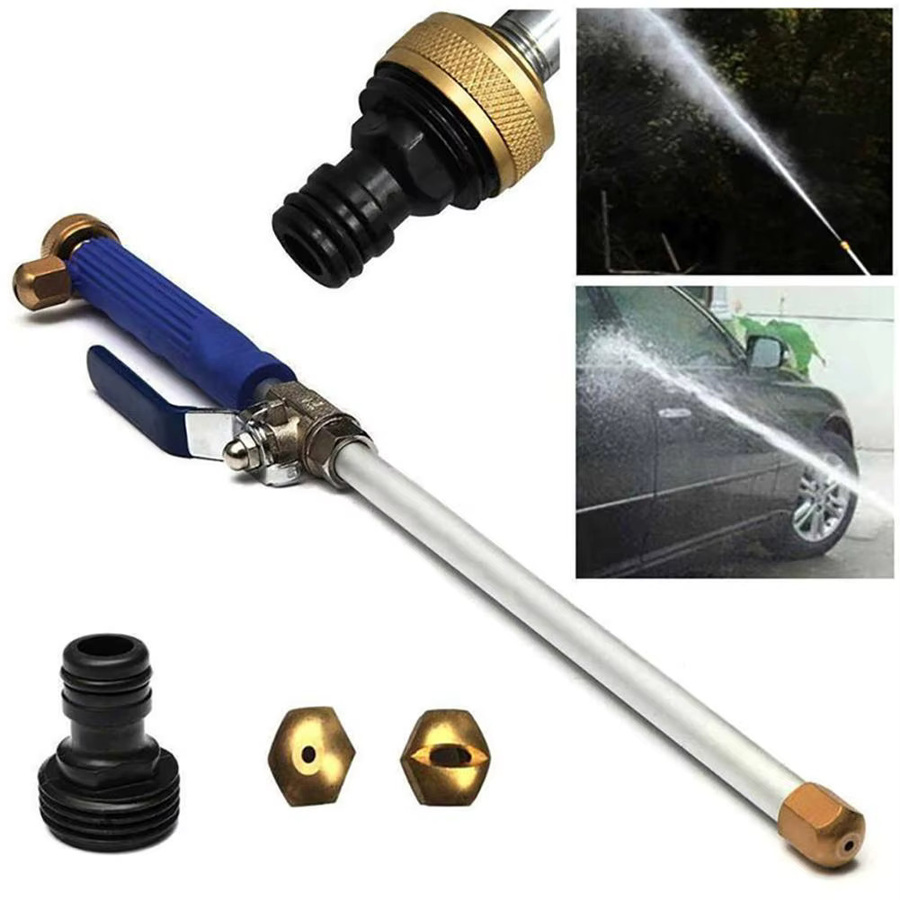 Multifunktionale Hochdruck-Wasserpistole in Schwarz mit Messingdüse und Kugelventil zur Fahrzeugreinigung und Gartenpflege - Bild 3