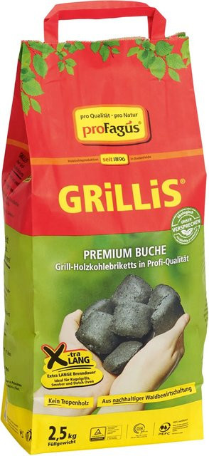 Grillis Buchen Holzkohlebriketts, 2,5 kg - Bild 1