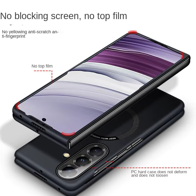 Ultra-schlanke und matte Schutzhülle aus hartem PC für Samsung Galaxy Z Fold 8 7 6 5 4 mit MagSafe Kompatibilität in Schwarz - Bild 5