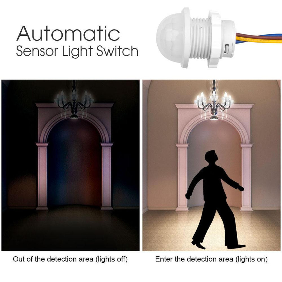 YJMP PIR Infrarot Bewegungsmelder Smart Switch für LED in Weiß - Bild 3