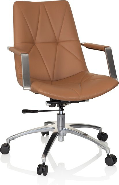 hjh OFFICE Bürostuhl SARANTO II in Braun aus Kunstleder mit Armlehnen im Retro-Design - Bild 1