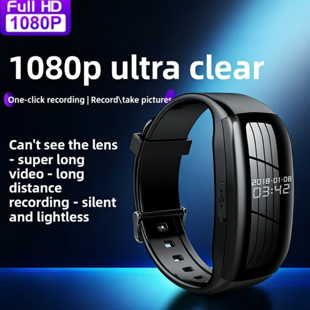 Virwir Smart HD Watch mit 1080P Kamera und Audio-Sprachrekorder in Schwarz - Bild 1