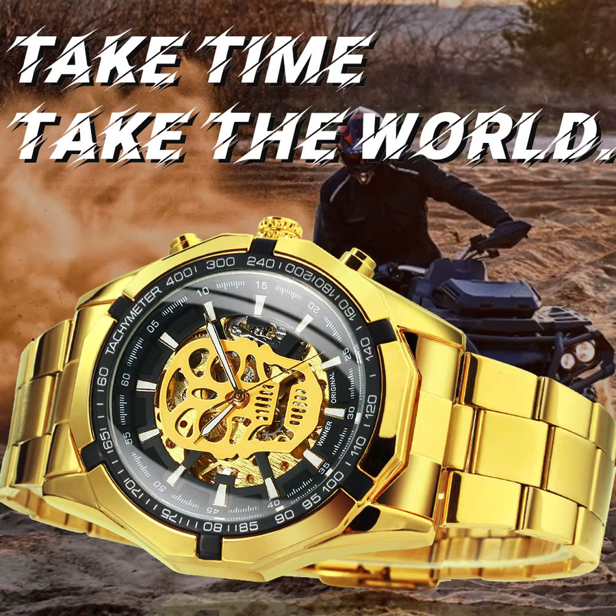WINNER Armbanduhr, Automatik, Edelstahl, Schwarz, Herren - Bild 1