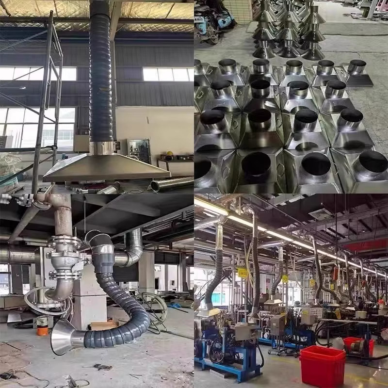XMSJ Universelle positionierbare Bambus-Gelenk-Absaughaube als industrieller Staubabzugschlauch für Werkstatt und Montagelinie zur Lötdampf-Absaugung - Bild 1
