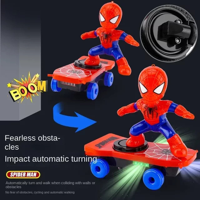 Hot Toys Marvel Spiderman Automatische Flip Rotation Skateboard, Stunt Roller, mit Sound - Bild 1