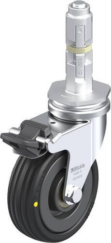 Blickle LRA-VPA 75K-FI-EL-E02 Lenkrolle mit Feststeller in Schwarz und Silber, Rad-Durchmesser: 75 mm, Tragfähigkeit: 45 kg - Bild 1