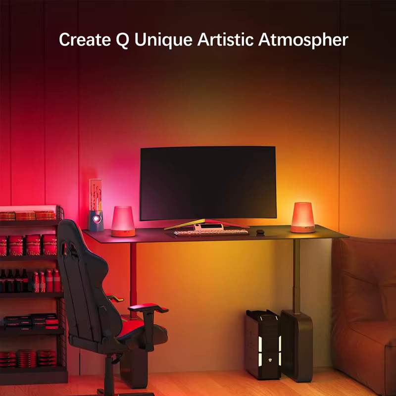 Shenzhi Tech Smart Nachtlicht mit RGB-Farbwechsel, Touch-Steuerung und Fernbedienung, Tischlampe mit Timer für Schlafzimmer und Wohnzimmer, Weiß/Mehrfarbig - Bild 4