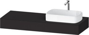 Duravit Konsole Qatego in Grau mit einem Ausschnitt für Becken rechts, B/T/H: 140 x 55 x 17 cm - Bild 1