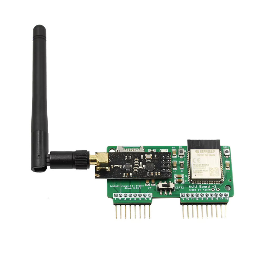 Flipper Zero WiFi Multi Board mit NRF24, ESP32 und CC1101 Modulen für GPIO Modifikationen in Orange und Grün - Bild 2
