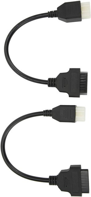 2er-Set Delphi 6-Pin OBD-OBD2 Motorrad Diagnose-Scannerkabel in Grau und Schwarz - Bild 1