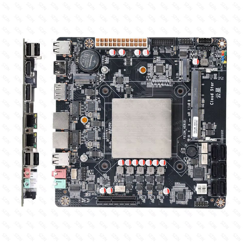 SZJN Mini ITX Motherboard N100 für DIY NAS, DDR4, 2x 2.5G RJ45, 6x SATA3.0, 2x M.2 NVME, Schwarz - Bild 2
