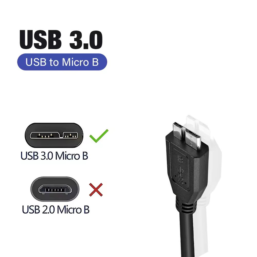 HDmatters USB 3.0 auf Micro-B Y-Splitterkabel in Schwarz für externe Festplatten - Bild 3