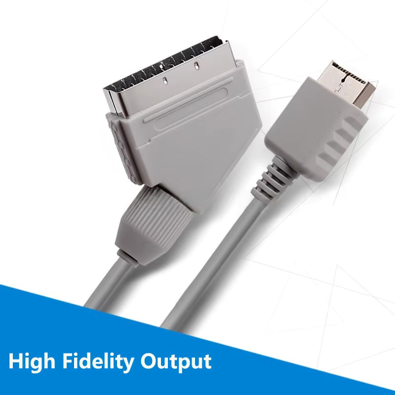 xunbeifang AV-Scart-Kabel für Playstation One und PS1, Grau, Länge: 1,8 m - Bild 2