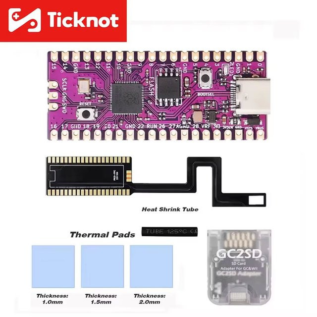 TICKNOT Picoboot Flexkabel für Gamecube DOL-001 und Raspberry Pi Pico Board, kompatibel mit GC2SD/SD2SP2 Pro Adapter für Retro NGC Spielzubehör - Bild 1