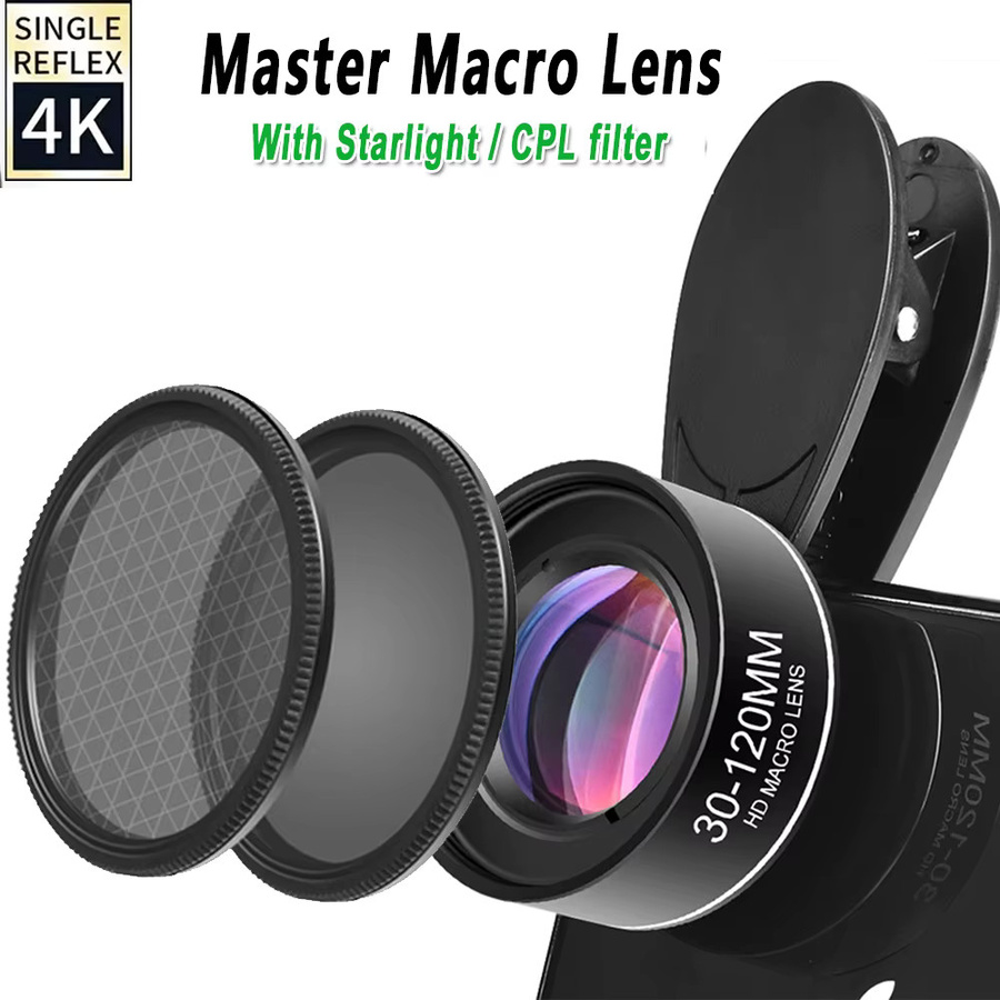 OBKEY Handy-Makroobjektiv Set mit Sternenlichtfilter und CPL-Filter 37 mm in Schwarz für iPhone, Samsung, Pixel und Android-Smartphones sowie iPad - Bild 5
