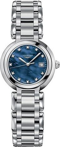 Longines Armbanduhr, Diamant, blaues Perlmuttzifferblatt, Quarz, Edelstahl, 26.5 mm, Damen - Bild 1