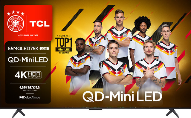 TCL 55MQLED75K QLED Mini LED TV in Schwarz - Bild 1