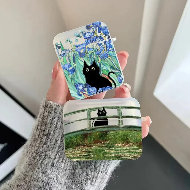 Retro Ölgemälde Van-Gogh Katze Schutzhülle für Apple AirPods Pro und AirPods (verschiedene Generationen) in Multicolour - Bild 1