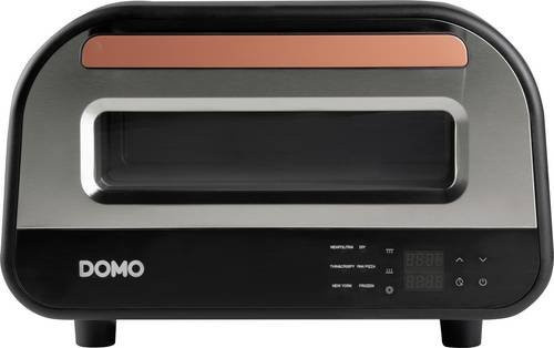 Domo Pizza Genius Elektrischer Pizzaofen in Silber und Schwarz mit Digitalanzeige und Edelstahlgehäuse - Bild 1