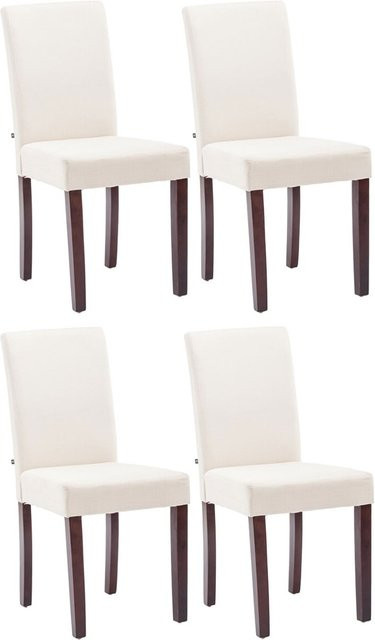 CLP 4er Set Esszimmerstühle Ina in Beige mit Stoffbezug und Holzgestell - Bild 1