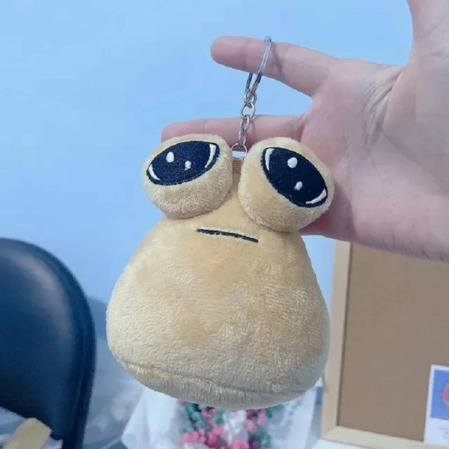 Wucifang Bags Mein Haustier Alien Pou Plüsch Schlüsselanhänger, Grau, ab 0 Jahren - Bild 1