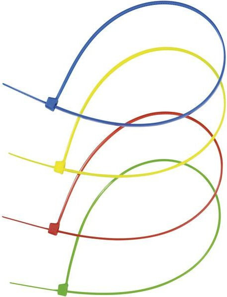 Vivanco Kabelbinder aus Kunststoff, Multicolor, 100 Stück, Länge: 200 mm, Breite: 4,6 mm - Bild 1
