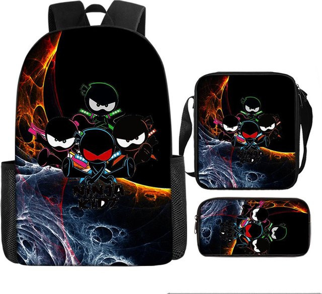 NINJA KIDZ 3-teiliges Schulranzen-Set aus Nylon für Jungen und Mädchen in Multicolour - Bild 1