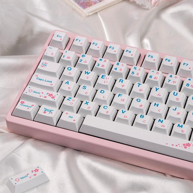 Venit Keys Sakura Tastenkappen Set in Pink, 148 Tasten, Cherry-Profil, PBT Dye-Sublimation für mechanische Tastaturen mit MX-Schaltern - Bild 1