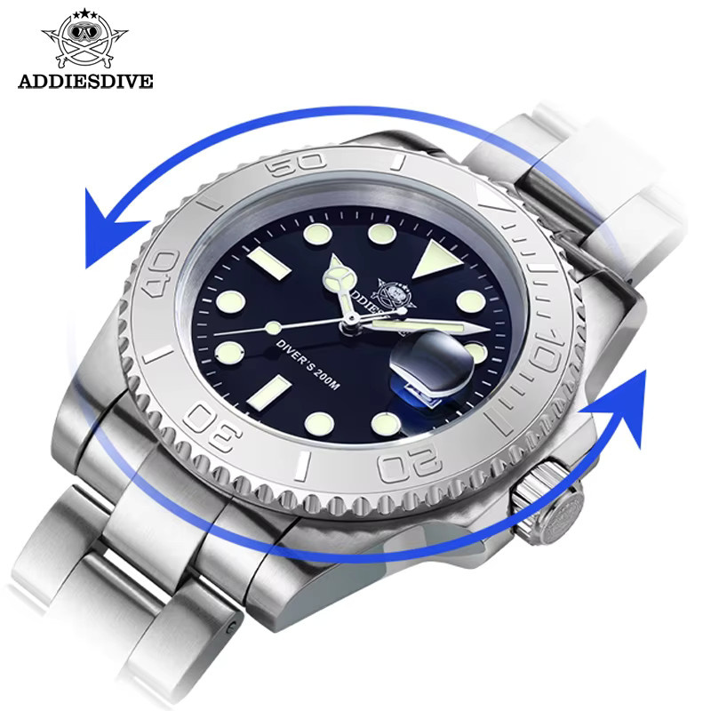 ADDIESDIVE Taucheruhr, Quarz, Edelstahl, 41 mm, 20 ATM, Herren - Bild 2
