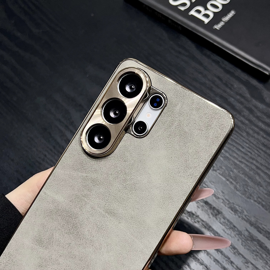 Luxuriöse Schafslederhülle für Samsung Galaxy S26 S25 S24 S23 S22 Ultra Plus mit Kameraschutz und stoßfester Beschichtung in Grün - Bild 2