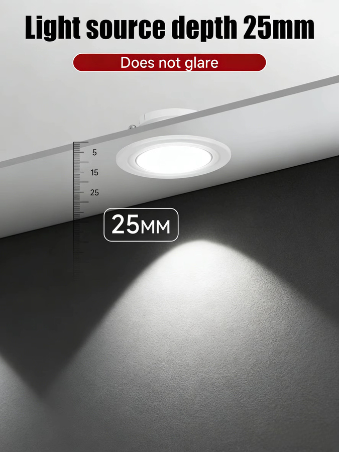 LANGYUE LED-Downlight GU10 Einbau-Deckenleuchte, runde LED-Panel-Einbaustrahler in Weiß für dein Wohnzimmer - Bild 3