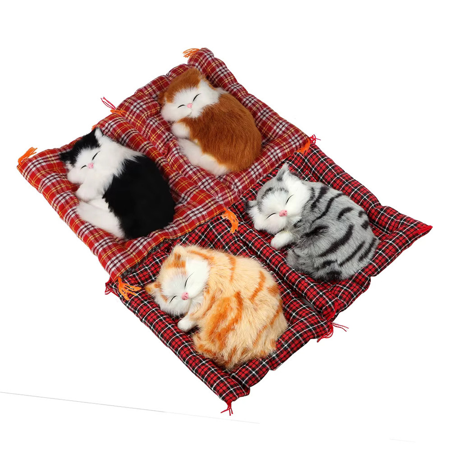 LEEPEE Schlafende Katzen Plüsch Kätzchen Puppe Spielzeug - Bild 2