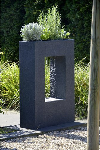 Dobar Gartenbrunnen Cascade mit Pflanzkasten aus Polyresin in Grau, B/T/H: 19 x 54,5 x 76 cm - Bild 3