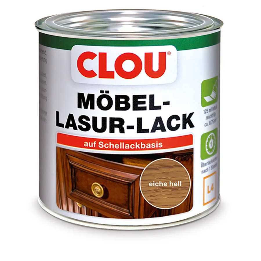 Clou Möbel-Lasur-Lack Eiche Hell semi-transparent 125 ml - Bild 2