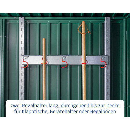 Ecostar Regalleisten aus Metall für Gerätehaus, silberfarben, Länge: 194,63 cm - Bild 1