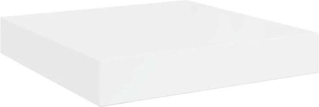 vidaXL Schweberegal in Hochglanz-Weiß aus MDF und Metall, B/T/H: 23 x 23,5 x 3,8 cm - Bild 1