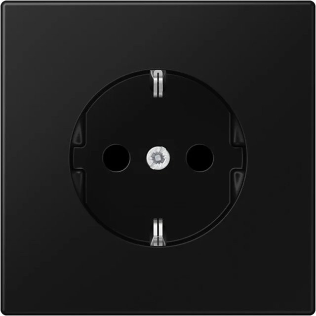 Jung Schuko Steckdose mit Schutzkontakt 16 A 250 V in Graphitschwarz Matt - Bild 1
