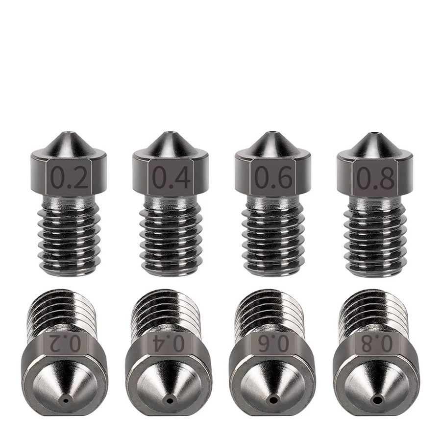 E3D V6 Düse aus gehärtetem Stahl für Ender 3 Hotend Titan Extruder und Prusa I3 MK3 3D-Drucker, Farbe: Silber - Bild 2