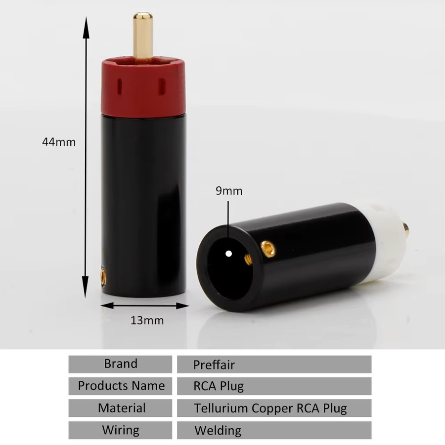 Preffair RCA-Stecker aus versilbertem Tellur-Kupfer in Sternform, 4 Stück, Farbe Silber - Bild 3
